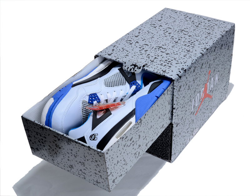 Limited Combine Grey Black Air Jordan 3 And White Blue Jordan 4 Shoes - Click Image to Close